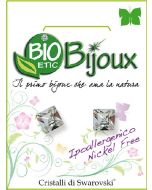 Orecchino Carre' 6mm Crystal