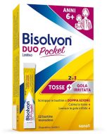 Bisolvon Duo Pocket Lenitivo per Tosse e Mal di Gola 12 Bustine
