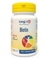 LongLife Biotin 100 Compresse – Integratore di Biotina per Benessere di Capelli, Pelle e Unghie