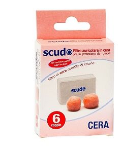 Tappo auricolare earplug scudo in cera 6 coppie 12 pezzi articolo 7en081
