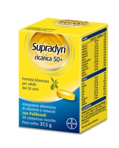 Supradyn Ricarica 50+ Integratore di Vitamine Gusto Arancia 30 Compresse Rivestite