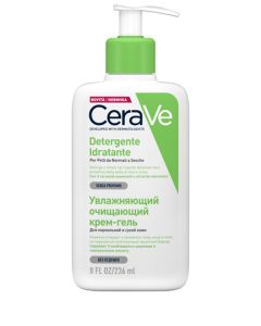 CeraVe Detergente Idratante Viso Pelle da Normale a Secca, con Acido Ialuronico e Ceramidi 263 ml