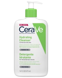 CeraVe Detergente Idratante Viso Pelle da Normale a Secca, con acido ialuronico e ceramidi 473 ml