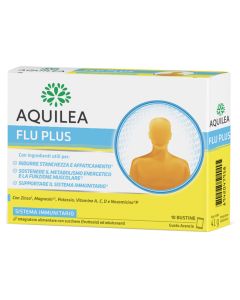 Aquilea Flu Plus Integratore Sistema Immunitario Gusto Arancia, 10 Bustine