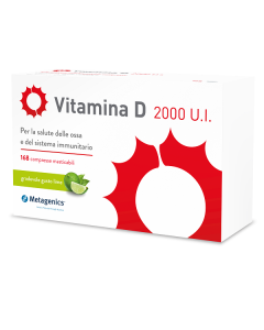Vitamina D 2000 U.I. Integratore Sistema Immunitario E Ossa 168 Compresse Masticabili