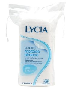 Lycia Quadrotti Morbidi Struccanti 100% Cotone 50 Pezzi