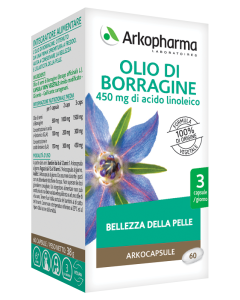 Arkocapsule Olio di Borragine Bio Integratore per la Pelle 60 Capsule
