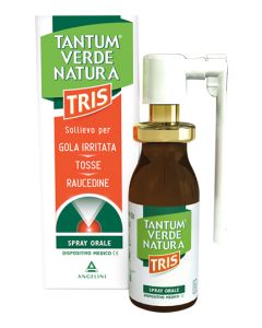 Tantum Verde Natura Tris Spray Orale Tosse e Mal di Gola 15 ml