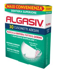 Algasiv Cuscinetti Adesivi Superiori Per Dentiera 30 Pezzi