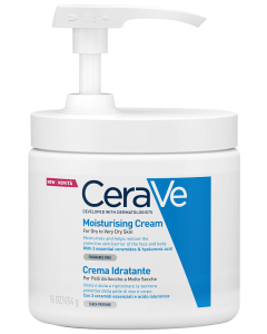 CeraVe Crema Corpo Idratante Pelle Molto Secca con Dispenser 454 g