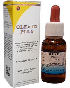 Olea D3 Plus Gocce 20ml – Integratore di Vitamina D3 ad Alta Concentrazione per Ossa, Muscoli e Sistema Immunitario
