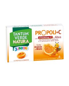 Tantum Verde Natura Junior Integratore per il Benessere della Gola 15 Pastiglie Gommose