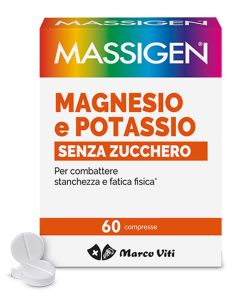 Massigen Magnesio e Potassio Integratore Senza Zucchero 60 Compresse