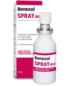 Benexol Spray Integratore Alimentare di Vitamina B12 ad Alto Dosaggio, con Edulcorante, Flacone da 15 ml