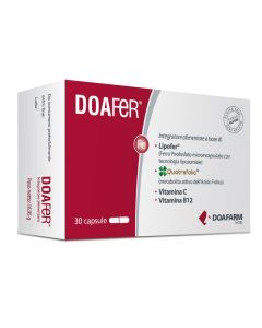 Doafarm DoaFer Integratore di Ferro Vitamina C Folati e Vitamina B12, 30 Capsule