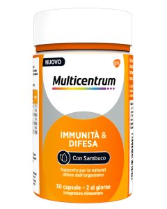 Multicentrum Immuno & Difesa con Sambuco Integratore Alimentare Vitamina C Difese Immunitarie 30 Capsule