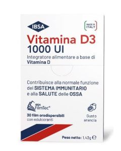  Ibsa Vitamina D3 1000 UI Integratore di Vitamina D3 30 Film Orodispersibili
