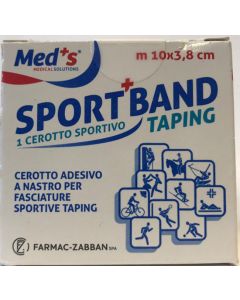 Med's Sport Band Cerotto Adesivo Nastro Fasciature Sportive Taping 10 m x 3,8 cm