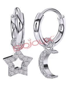 Bjt228 Orecchino Star&moon Hea