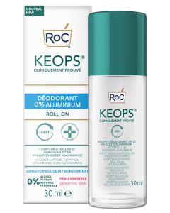 Roc Keops Deodorante Roll-On 0% Aluminium Anti-Odore e Sudorazione 30 ml