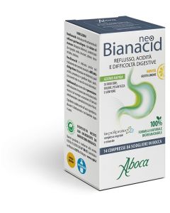 Aboca NeoBianacid Reflusso Acidità Difficoltà Digestive Gusto Limone, 14 Compresse