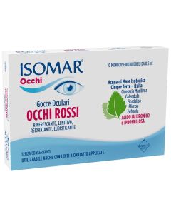 Isomar Gocce Oculari Occhi Rossi Rinfrescante Reidratante Lubrificante, 10 Flaconcini