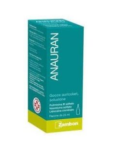 Anauran Gocce Auricolari 25 ml – Antibiotico + Anestetico per Otite