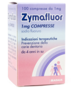 Zymafluor 1 Mg Sodio Fluoruro Prevenzione Carie 100 Compresse