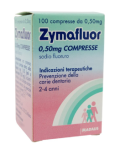 Zymafluor 0,50 mg Sodio Fluoruro Prevenzione Carie 100 Compresse