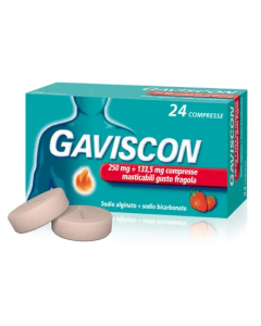 Gaviscon Compresse Masticabili Aroma Fragola 250 mg + 133,5 mg 24 Compresse