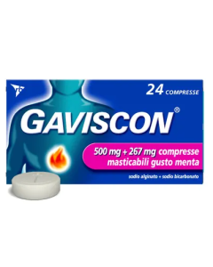Gaviscon Compresse Masticabili Aroma Menta 500 mg + 267 mg 24 Compresse