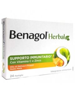Benagol Herbal Supporto Immunitario Integratore Gusto Miele 24 Pastiglie