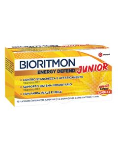 Bioritmon Energy Defend Junior 10 flaconcini integratore per bambini con pappa reale, miele e vitamina B12
