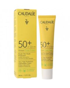 Caudalie Vinosun Fluido Viso SPF50+ – Protezione Solare Invisibile per Pelli Sensibili