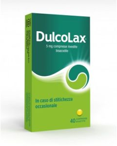 Dulcolax 5 mg – Lassativo Bisacodile 40 Compresse Rivestite per Stitichezza