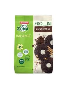Enerzona Frollini Fondente Intenso 250 g - Biscotti Proteici 40‑30‑30 Cacao Intenso