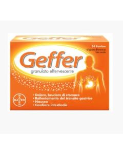 Geffer Granulato Effervescente 24 bustine – Antiacido per bruciore, nausea e gonfiore