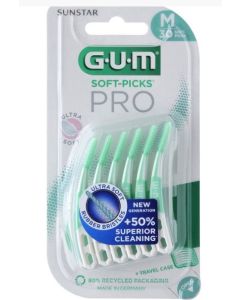 GUM Soft‑Pick Pro Medium – 30 pezzi, scovolini interdentali in gomma ultra morbida