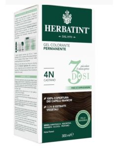 Herbatint 3 Dosi 4N Castano Naturale – Gel Colorante Permanente 300 ml
