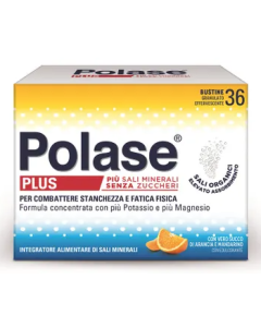 Polase Plus più Magnesio e Potassio Integratore Alimentare Sali Minerali Arancia Mandarino 36 Bustine