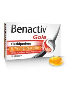  Benactiv Gola Pastiglie Senza Zucchero Gusto Arancia Flurbiprofene 16 Pastiglie