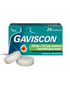 Gaviscon 24 Compresse Gusto Menta 250+133,5mg