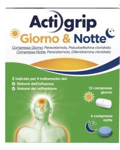 Actigrip Giorno & Notte Raffreddore e Influenza 12+4 Compresse
