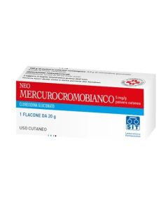 Neomercurocromo Bianco Polvere 5 mg/g Clorexidina gluconato Disinfettante 20 g