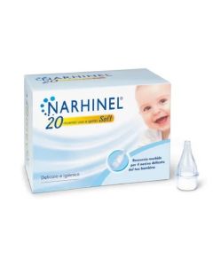 Narhinel 20 Ricambi per Aspiratore Nasale Neonati e Bambini con Filtro Assorbente Usa e Getta Soft