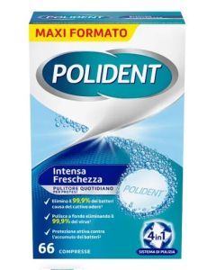 Polident Intensa Freschezza Pulitore Protesi Dentale 4 in 1, 66 Compresse