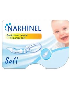 Narhinel Aspiratore Nasale Neonati e Bambini Soft con 2 Ricambi Soft con Filtro Assorbente