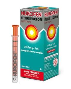 Nurofen Febbre e Dolore Bambini 200 mg/5 ml Ibuprofene Sospensione Orale Fragola 100 ml