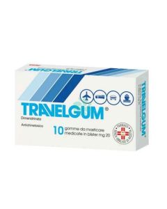 Travelgum 10 Gomme Masticabili 20g - Antiemetico per Nausea e Vomito