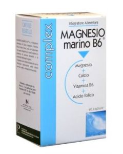 Magnesio marino B6 integratore per la normale funzione psicologica e muscolare 40 capsule